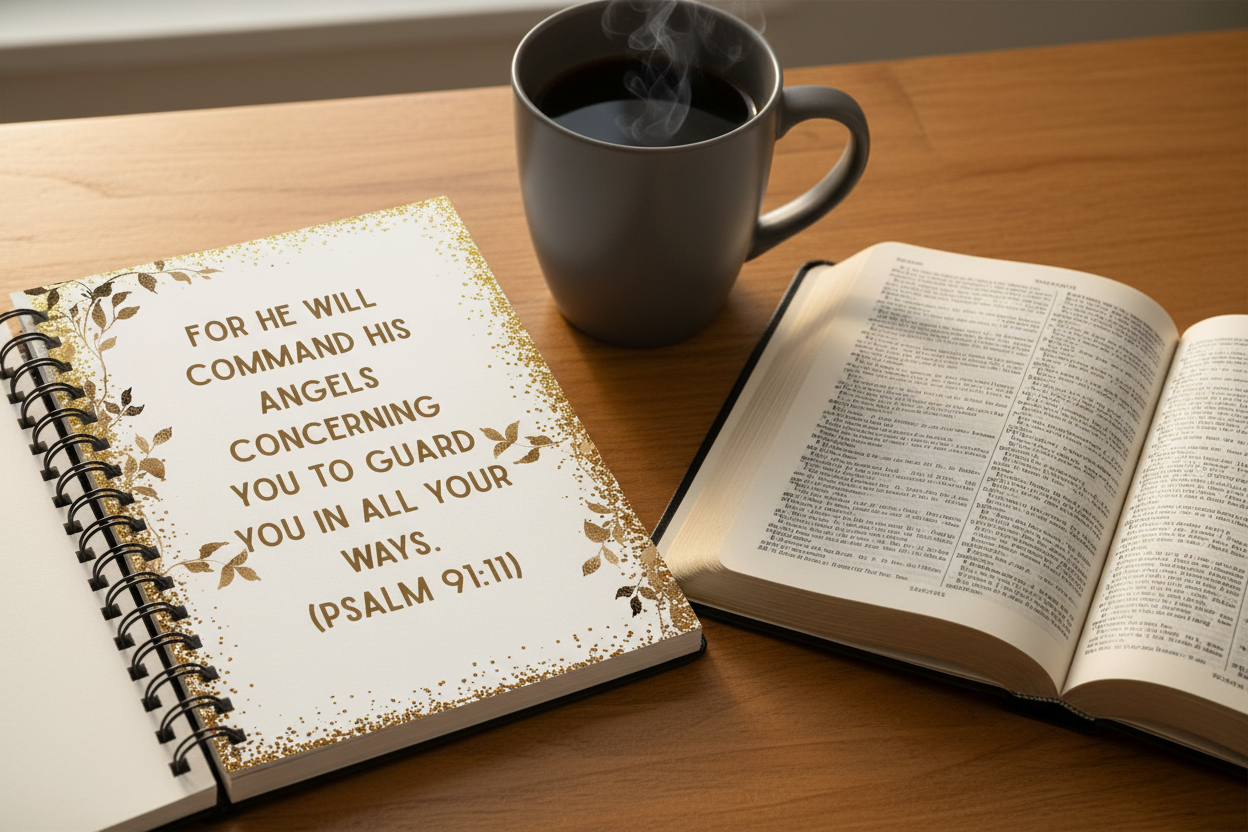 Christian Journal for men - He will command his angels