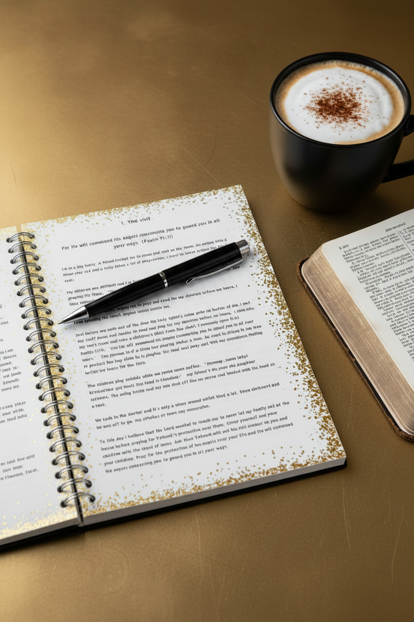 Christian Journal for men - He will command his angels