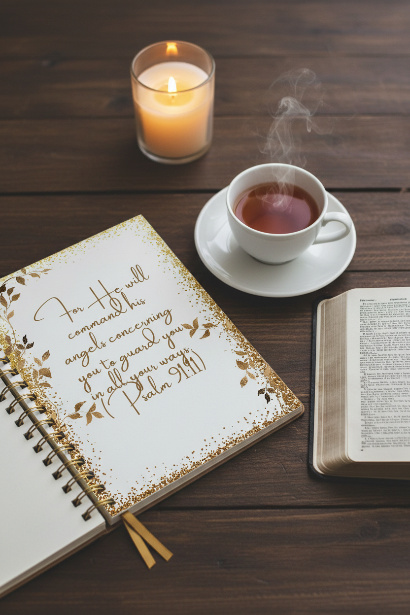 Christian Journal for women - He will command his angels